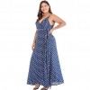 Sexy Women Maxi Dress Dot Print High Split Spaghetti Strap Deep V Neck Sundress Beach Long Dress Red