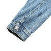 New Fashion Women Denim Jackets Beads Button Long Sleeve Slim Streetwear Jeans Coat Sprint Outfit Blue