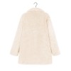 Women Faux Fur Coat Jacket Warm Fleece Long Sleeves Notched Lapel Collar Solid Vintage Furry Casual Long Overcoat