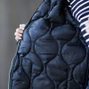 Women Quilted Jackets Zip Up Pockets Loose Casual Vintage Coat Winter Comfy Outerwear