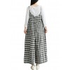 Women Loose Wide Legs Jumpsuit Plaid Spaghetti Straps Casual Playsuit Rompers Oversized Overalls