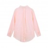 New Fashion Women Loose Shirt Solid Turn-Down Collar Long Sleeve Pocket Casual Blouse Tops White/Pink