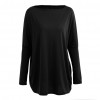 Autumn Women Loose Blouse Solid O-Neck Batwing Long Sleeves Casual Soft Top Pullover
