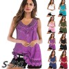 New Women Sleeveless Blouse Crochet Lace Hollow Out Solid Color Casual Elegant Vest Top Pullover