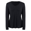 New Fashion Women T-shirt Solid Color V Neck Short Sleeve Rounded Hem Long Casual Party Wear Summer Tops